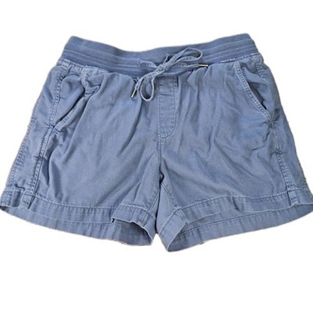 Women's Orvis Shorts Size M Blue Drawstring Elastic Waist Cotton Blend